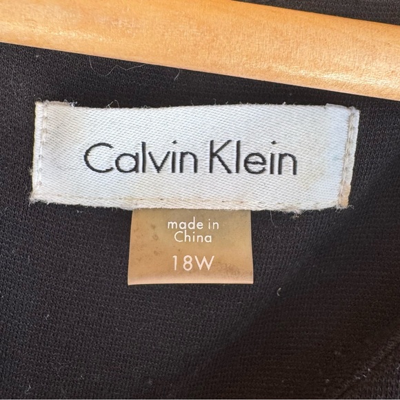 Calvin Klein Dress A Line Sleeveless Black and White Striped Size 18W - Picture 3 of 8